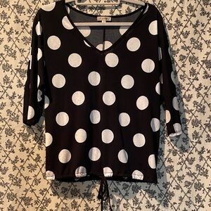Lavish Black and White Polka Dot Blouse